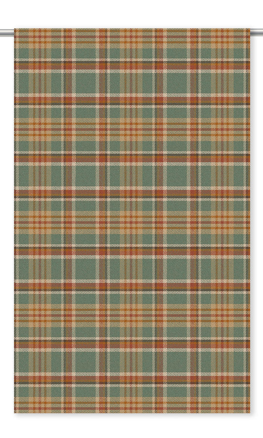 Plaid Velvet Home Decor Fabric By the Yard (Teal Green/ Red/ Beige)