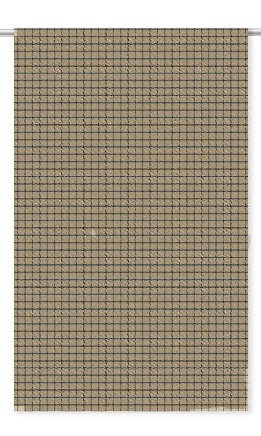 Tattersall Check Velvet Curtain Panels (Vanilla Beige/ Dark Brown/ Dark Gray)