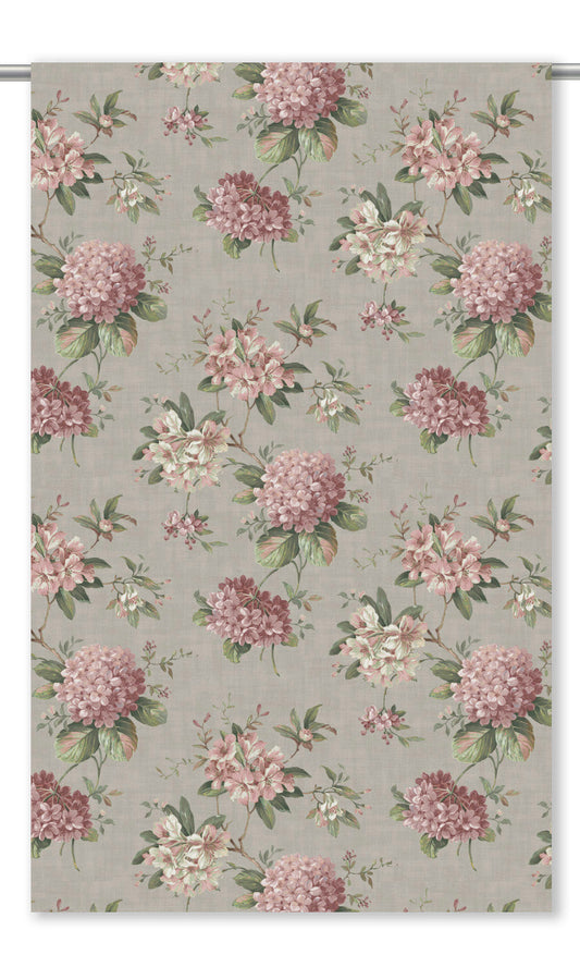 Floral Velvet Roman Blinds (Soft Gray/ Blush Pink/ Pale Green)