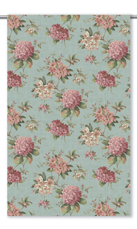 Floral Velvet Home Decor Fabric By the Yard (Powder Blue/ Blush Pink/ Pale Green)
