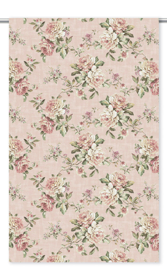 Floral Velvet Home Decor Fabric By the Yard (Blush Pink/ Rouge/ Pale Green)