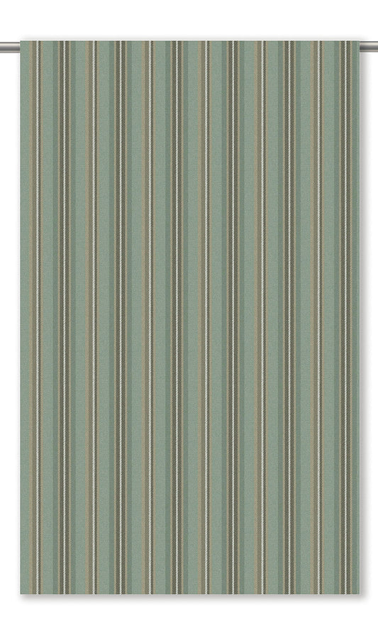 Striped Velvet Drapery (Duck Egg Blue/ Brown)