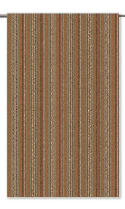 Striped Velvet Window Curtains (Tawny Brown/ Brick Red/ Duck Egg Blue)