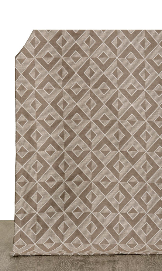 Geometric  Window Curtains (Mocha Brown)
