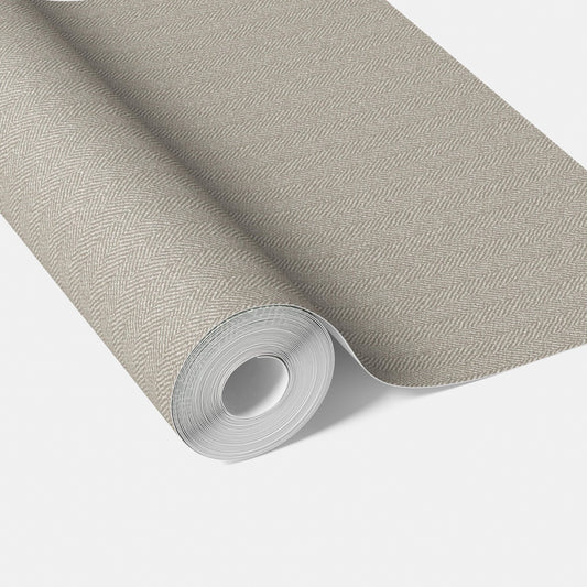 Neutral Herringbone Textured Traditional Wallpaper (Warm Gray/ Taupe)