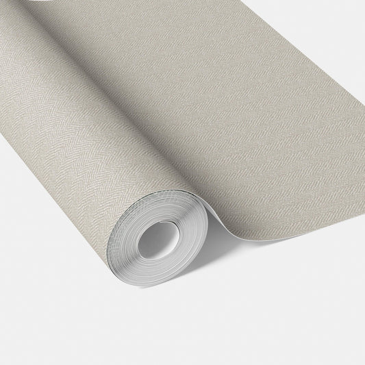Neutral Herringbone Textured Traditional Wallpaper Sample (Greige/ Light Gray)