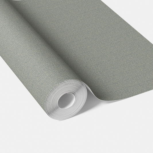 Neutral Herringbone Textured Traditional Wallpaper Sample (Gray)