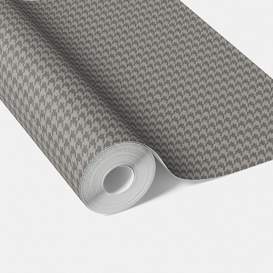Neutral Plain/ Textured Houndstooth Traditional Wallpaper (Gray/ Black)