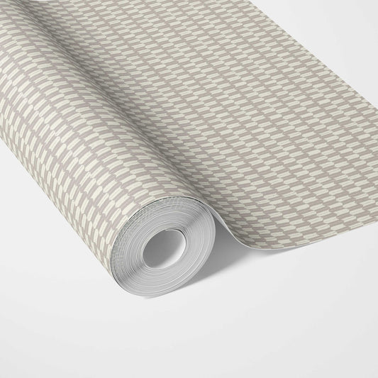 Modern Neutral-Toned/ Micro-Patterned Traditional Wallpaper Sample (Gray/ Greige)