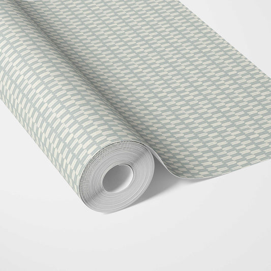 Modern Geometric Micro-Print Traditional Wallpaper Sample (Duck Egg Blue/ White)