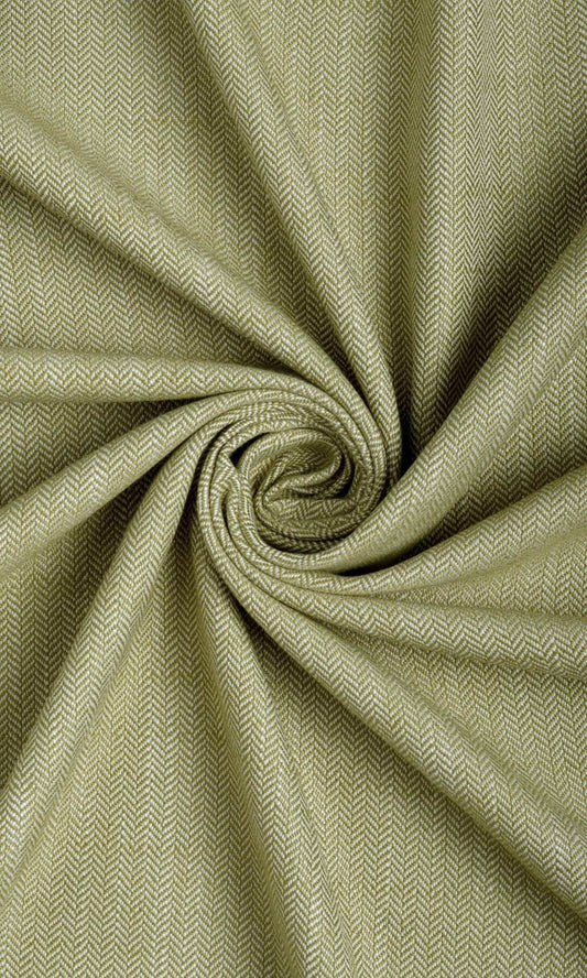 Herringbone Textured Window Curtains (Olive Green)