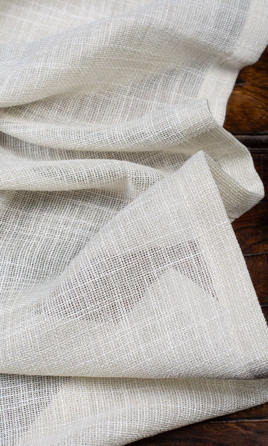 Textured Sheer Home Decor Fabric Sample (Parchment White/ Greige)
