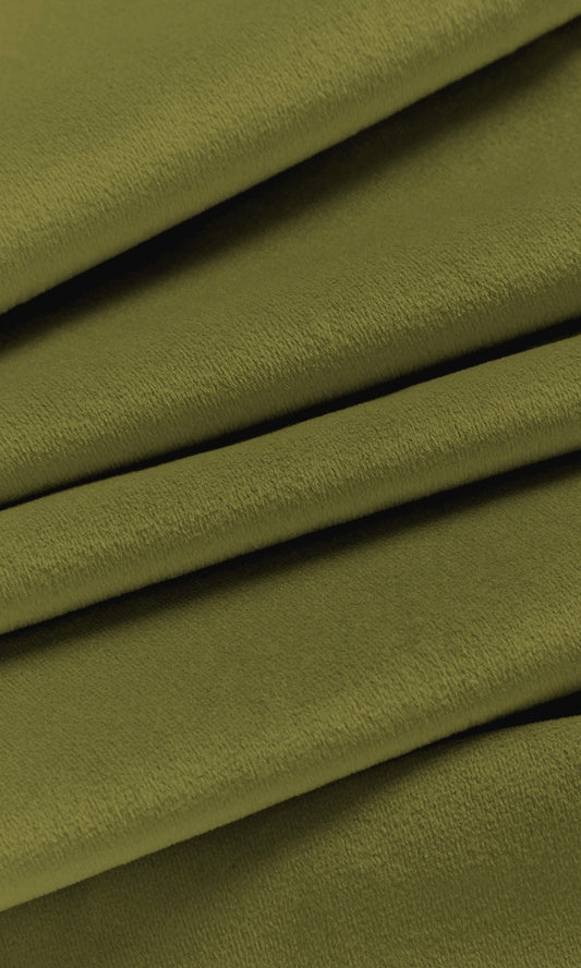 Velvet Home Decor Fabric By the Yard (Olive Green)