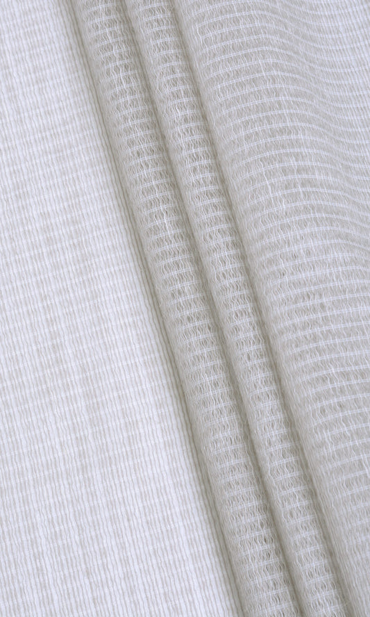 Horizontal Striped Sheer Home Decor Fabric Sample (Grey-Beige)