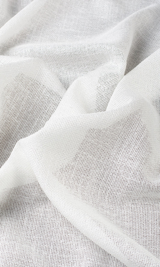 Textured Sheer Home Décor Fabric By the Yard (White)