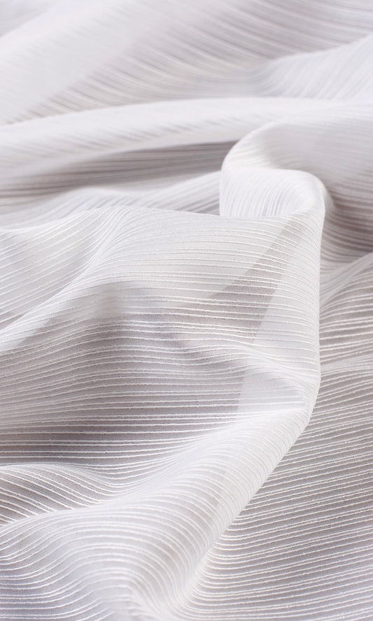 Striped Sheer Home Decor Fabric Sample (White)