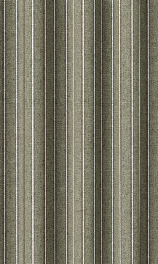 Modern Striped Print Home Decor Fabric By the Yard (Olive Green)