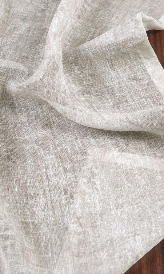 Textured Sheer Roman Shades (Ivory/ Greige)