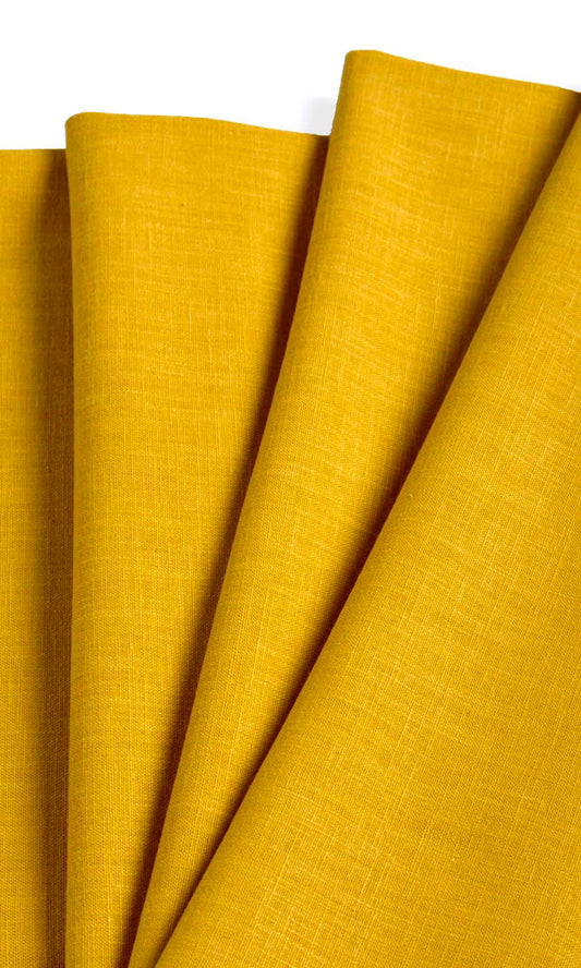Poly-Cotton Blend Window Curtains (Yellow)