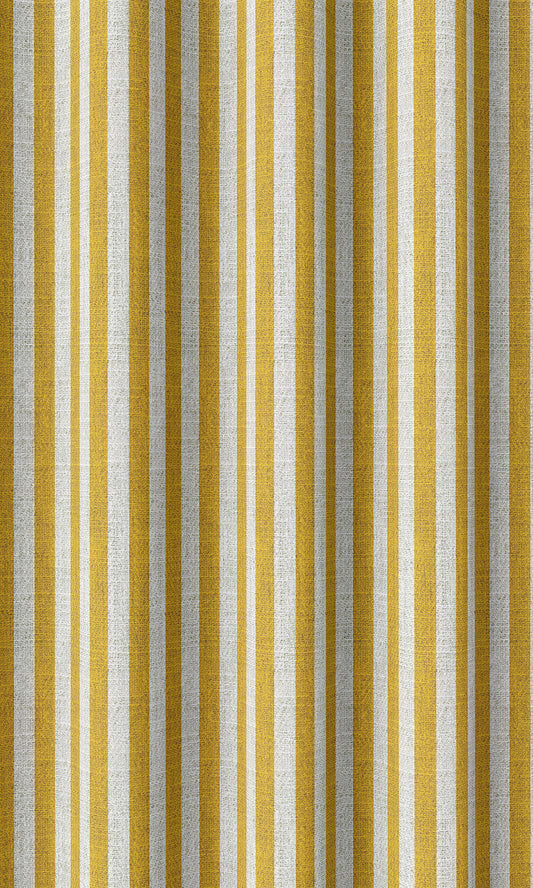 Modern Striped Home Decor Fabric By the Yard (Deep Yellow/ White)