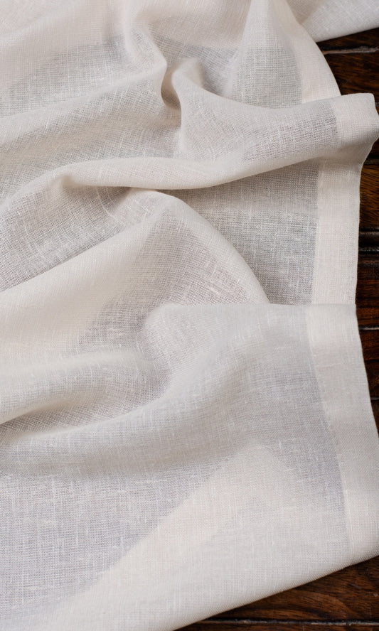 Plain Sheer Home Decor Fabric Sample (Parchment White)