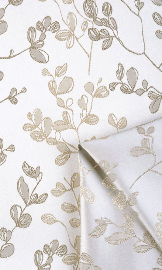 Floral Home Decor Fabric Sample (Cream/ Beige)