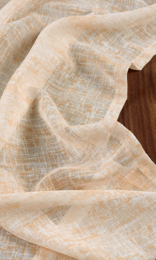 Textured Sheer Window Curtains (Peachy Orange)