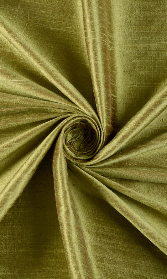 Pure Silk Home Decor Fabric By the Yard (Olive Green)