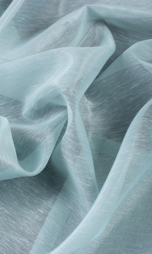 Textured Sheer/ Voile Home Decor Fabric Sample (Light Blue)