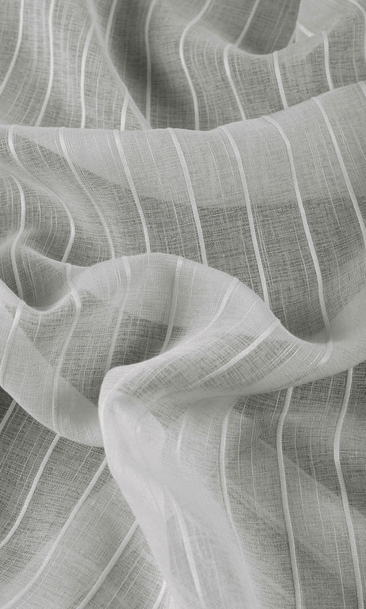 Striped Sheer Home Decor Fabric Sample (Grey)