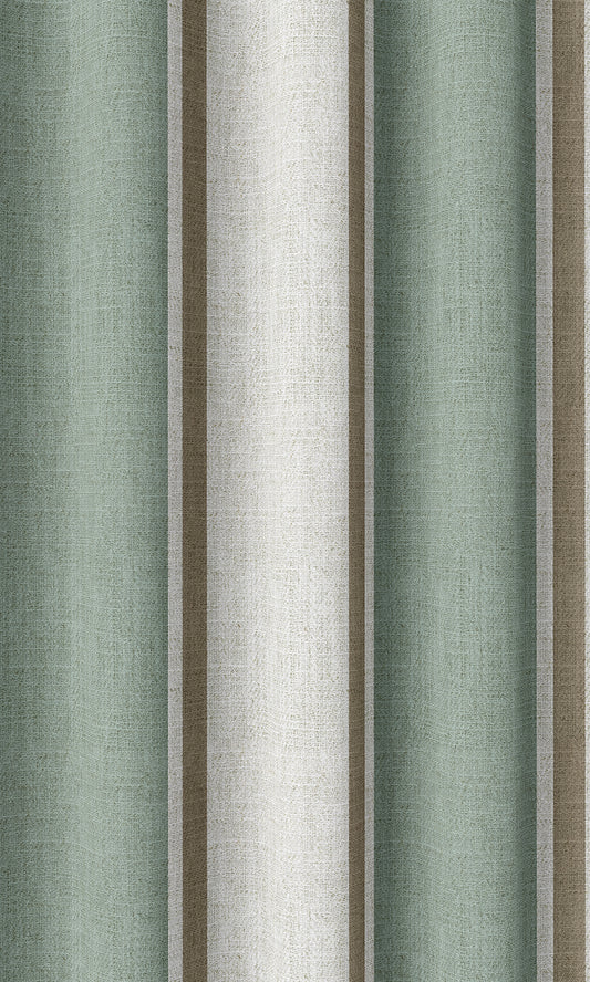 Striped Window Curtains (Blue/ Brown/ White)