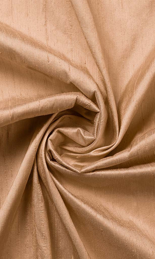 Pure Silk Home Décor Fabric By the Yard (Peach Brown)