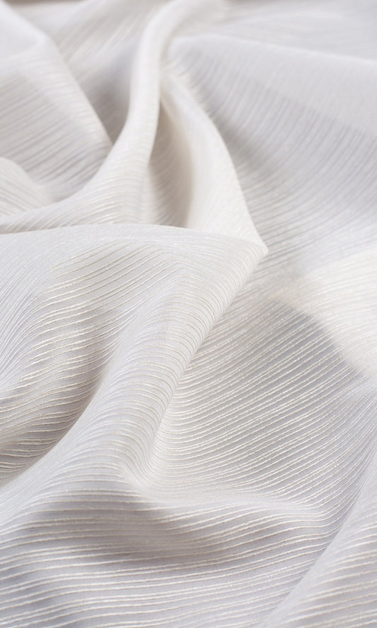 Striped Sheer Home Decor Fabric Sample (Pearl White)