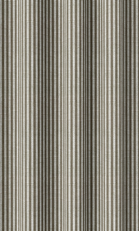 Striped Home Decor Fabric By the Yard (Mocha Brown/ White)