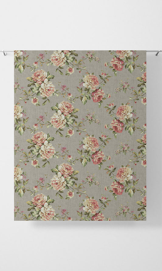 Country Floral Window Shades (Grey/ Pink)