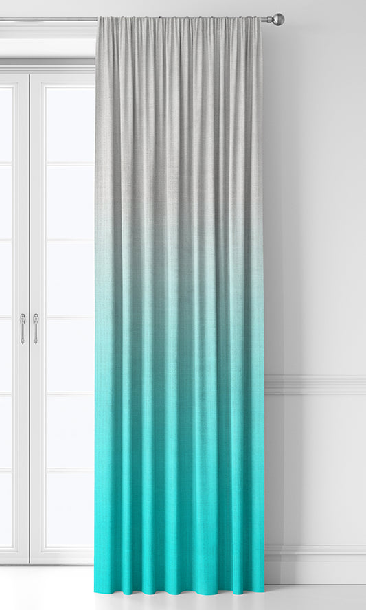 2-Tone Ombre Home Decor Fabric Sample (White/ Blue)