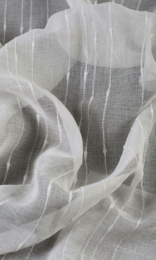 Striped Sheer Home Decor Fabric Sample (Grey)
