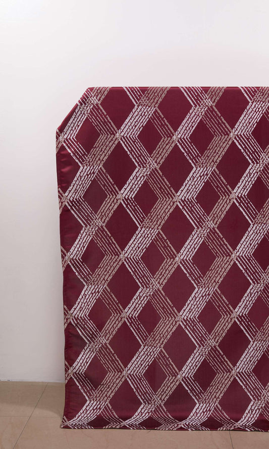 Geometric Patterned  Drapery (Red)