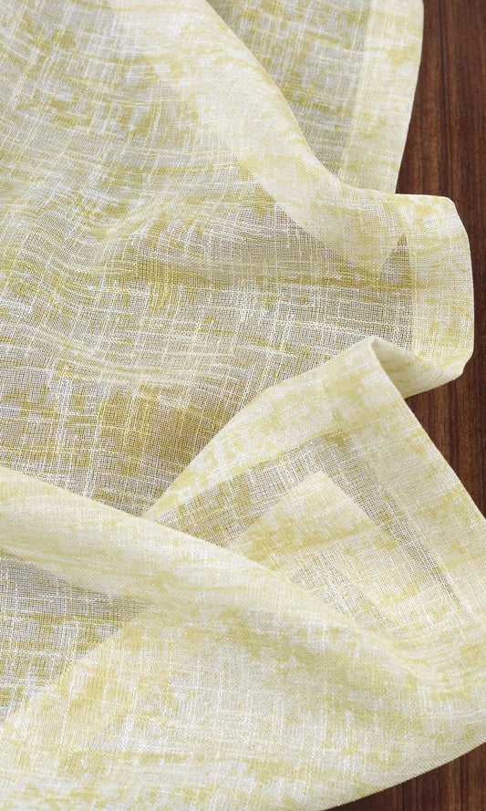 Textured Sheer Curtain Panels (Yellow-Green)