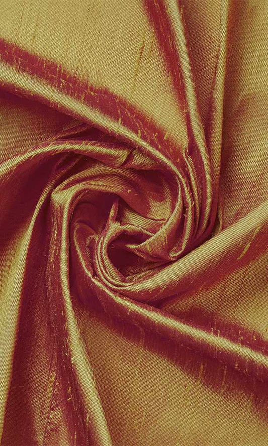 Dupioni Silk Home Décor Fabric By the Yard (Mustard Orange)