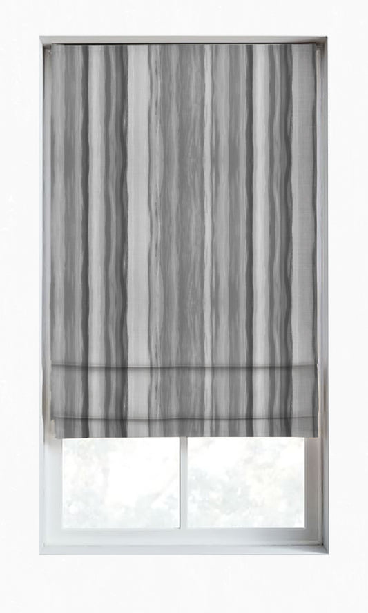 Dimout Striped Window Curtains (Grey)