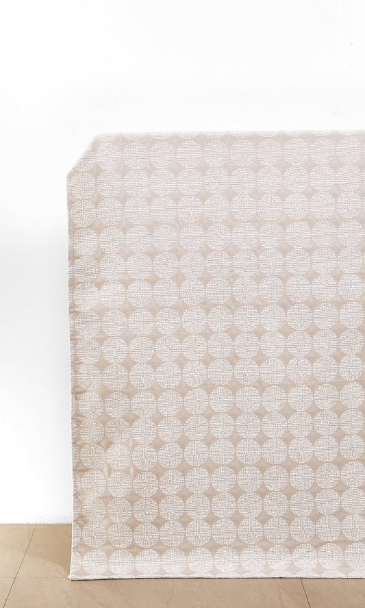 Geometric Embroidered Home Decor Fabric Sample (Beige/ White)
