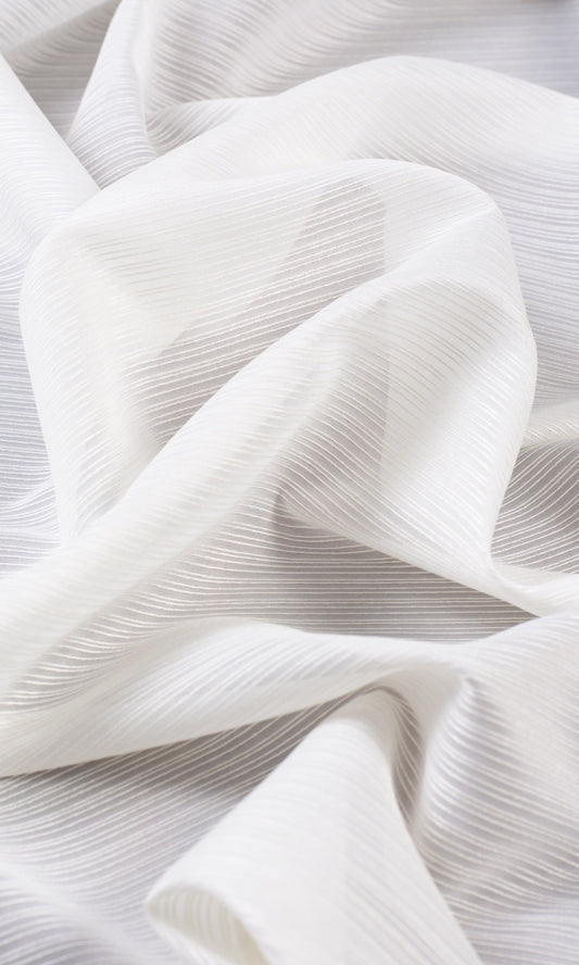 Striped Sheer Drapery (Chiffon White)