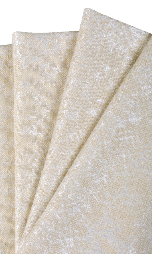 Abstract Patterned Home Decor Fabric Sample (White/ Ivory/ Beige)