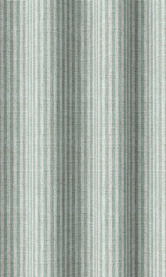 Striped Drapery (Aqua Blue/ White)
