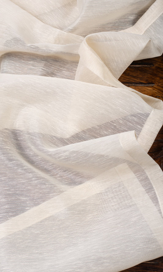 Plain Sheer Home Decor Fabric Sample (Warm Ivory)