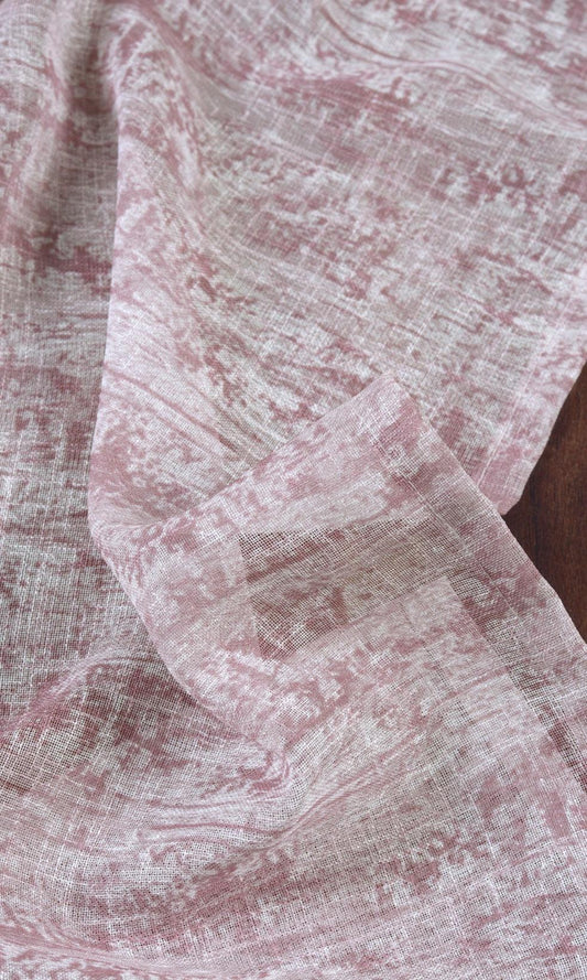 Textured Sheer Home Décor Fabric By the Yard (Pink)