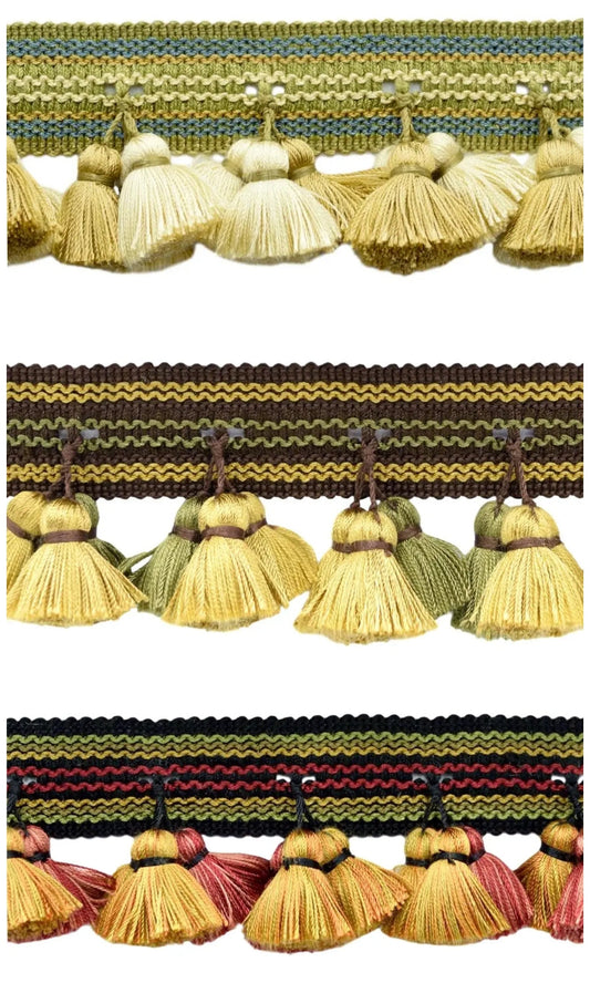 Roman blinds with tassel trimming
