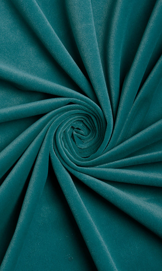 Velvet Home Decor Fabric Sample (Teal Blue/ Green)