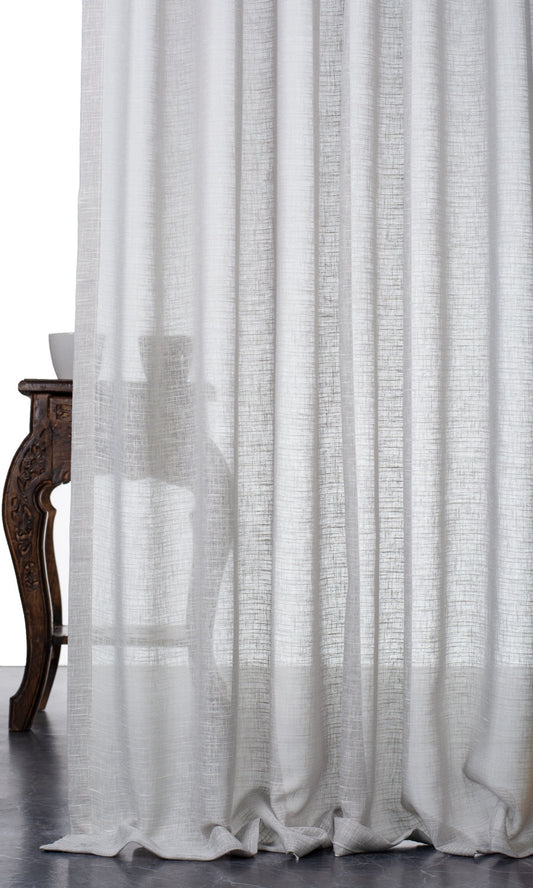 Plain Sheer Window Curtains (Silvery-Gray)